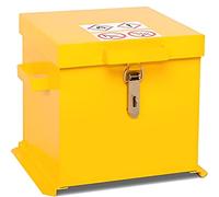 Horison Industries COSHH Cabinet - COSHH Cupboard Fire Proof Flammable Storage Cabinet - Hazardous Substance Yellow COSHH Cabinet - Dangerous Substance Chemical COSHH Cupboard - 430x415x365mm