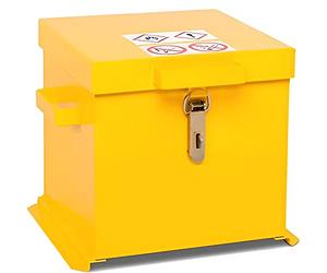 Horison Industries COSHH Cabinet - COSHH Cupboard Fire Proof Flammable Storage Cabinet - Hazardous Substance Yellow COSHH Cabinet - Dangerous Substance Chemical COSHH Cupboard - 430x415x365mm