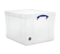 Horison Industries Large Plastic Storage Boxes with Lids 145L 810x 620x440mm - Heavy Duty Stackable Plastic Storage Box with Lid Clear Containers for Garage Loft Office Utility Use