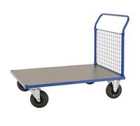 Horison Industries Mesh Platform Truck - Single End Lightweight Trolley for Industrial Material Handling - 500kg Load Capacity - Powder-Coated Steel Frame - Braked Wheels Included - 1283x1200x800mm