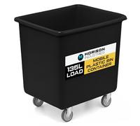 Horison Industries Mobile Bottle Plastic Bin, Black, 135L, 660x650x460mm