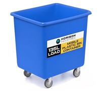 Horison Industries Mobile Bottle Plastic Bin, Blue, 135L, 685x615x525mm