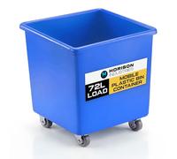 Horison Industries Mobile Bottle Plastic Bin, Blue, 72L, 510x465x465mm