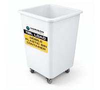 Horison Industries Mobile Bottle Plastic Bin, White, 118L, 760x465x465mm