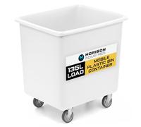 Horison Industries Mobile Bottle Plastic Bin, White, 135L, 685x615x525mm