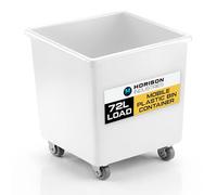 Horison Industries Mobile Bottle Plastic Bin, White, 72L, 510x465x485mm
