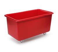 Horison Industries Mobile Plastic Bin 1400x785x770mm, 455 L Red Trolley On Wheels Glass Bottle Recycling Bins, Bottle Skips for Home Bar, Outdoor Bars & Hotels, Heavy Duty Plastic Storage Boxes