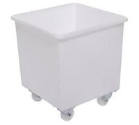 Horison Industries Mobile Plastic Bin 510x465x485mm, 72L White Trolley On Wheels Glass Bottle Recycling Bins, Bottle Skips for Home Bar, Outdoor Bars & Hotels, Heavy Duty Plastic Storage Boxes