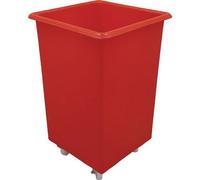 Horison Industries Mobile Plastic Bin 760x465x465mm, 118L Red Trolley On Wheels Glass Bottle Recycling Bins, Bottle Skips for Home Bar, Outdoor Bars & Hotels, Heavy Duty Plastic Storage Boxes