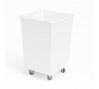 Horison Industries Mobile Plastic Bin 760x465x465mm, 118L White Trolley On Wheels Glass Bottle Recycling Bins, Bottle Skips for Home Bar, Outdoor Bars & Hotels, Heavy Duty Plastic Storage Boxes