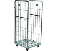 Horison Industries Warehouse Roll Pallet Cages Container 500kg UDL Collapsible Wire Mesh Roll Pallet with 3 Sides for Industrial Storage 1815x800x715mm - Stock Delivery Transport Trolley on Wheels