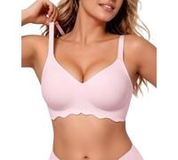 HORISUN Jelly Bras for Women Wireless Push Up Seamless Non Wired Comfort Soft Gel Support Padded Everyday Tshirt Bra with Extender Full Coverage - Blush Pink, 3XL