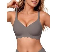HORISUN Wireless Jelly Bras for Women Seamless Bra Dove Grey 3XL