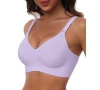 HORISUN Womens Bras Comfortable Best Push Up Bra Wireless Bra for Women with Support, Purple, 3X-Large