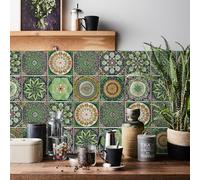 HORIWE Tile Stickers Vintage Moroccan Wall Decal Sticker Adhesive Tile Art DIY Kitchen Bathroom Backsplash Floor Home Decor PVC Waterproof Oil Proof New 6x6 Inches 24pc