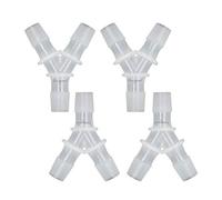 Horiznext 1/2" Polypropylene Y-Shaped 3-Way Barbed Hose Fitting, 4 Pcs | Y-shaped design splits one inlet into two angled outlets for air hoses and water pipes; supports routing and repair projects