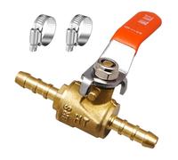 Horiznext 1/4 Fuel Shut Off Valve, Brass Hose Barb Ball Valve, 1 pc