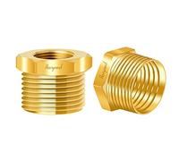 Horiznext Hexagonal Metal Female to Male 1/2 to 3/4 reducing Bushing, Brass hex Head Coupling for Pipes.(Pack of 2)