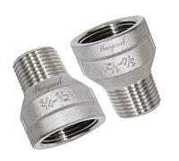 Horiznext npt 1/2-3/4 male to female thread reducer adapter, stainless steel connector for plumbing,shower hose, sink faucet, tub, air water gas line(2 pcs)