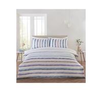 Horizon Blue Stripe Bedding Duvet Cover set, in Single, Double and King sizes, Reversible (King (U.K. Standard))