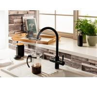 Horizon by Abode Abode Hotek 3 In 1 Swan Spout Instant Hot Water Tap In Matt Black