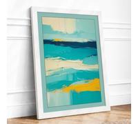 Horizon Drift Coastal Framed Wall Art Print A3 (42×29.7cm) White, Wall Decor for Living Room, Bedroom, Office & Home, Ready to Hang, Art Gift