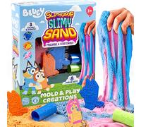Horizon Group USA Bluey SLIMYGLOOP Slimy Sand Mold & Play Creations, 8-Piece Playset, 3 Scented Colors, Sensory Activity for Kids Ages 3, 4, 5, 6, 7, 8, Multi, Medium