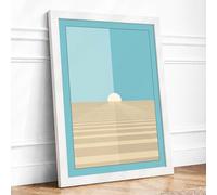 Horizon in Silence Minimalist Framed Wall Art Print A2 (59.4×42cm) White, Wall Decor for Living Room, Bedroom, Office & Home, Ready to Hang, Art Gift
