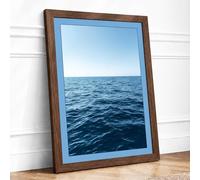 Horizon Line Minimalist Framed Wall Art Print A1 (84.1×59.4cm) Walnut, Wall Decor for Living Room, Bedroom, Office & Home, Ready to Hang, Art Gift