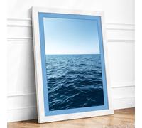 Horizon Line Minimalist Framed Wall Art Print A3 (42×29.7cm) White, Wall Decor for Living Room, Bedroom, Office & Home, Ready to Hang, Art Gift