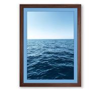 Horizon Line Minimalist Framed Wall Art Print A4 (29.7×21cm) Walnut, Wall Decor for Living Room, Bedroom, Office & Home, Ready to Hang, Art Gift