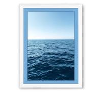 Horizon Line Minimalist Framed Wall Art Print A4 (29.7×21cm) White, Wall Decor for Living Room, Bedroom, Office & Home, Ready to Hang, Art Gift