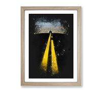 Horizon Of Nevada Paint Splash Modern Framed Print | A4 Oak Framed Wall Art | Ready to Hang | Modern Landscape Picture | Living Room Bedroom Lounge Office
