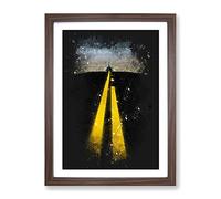 Horizon Of Nevada Paint Splash Modern Framed Print | A4 Walnut Framed Wall Art | Ready to Hang | Modern Landscape Picture | Living Room Bedroom Lounge Office