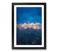 Horizon on The Beach in Abstract Framed Print | A2 Black Framed Wall Art | Ready to Hang | Abstract Beach Picture | Living Room Bedroom Lounge Office