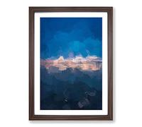 Horizon on The Beach in Abstract Framed Print | A2 Walnut Framed Wall Art | Ready to Hang | Abstract Beach Picture | Living Room Bedroom Lounge Office