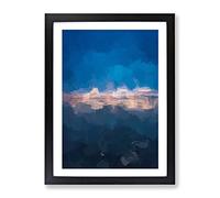 Horizon On The Beach In Abstract Modern Framed Print | A3 Black Framed Wall Art | Ready to Hang | Abstract Beach Picture | Living Room Bedroom Lounge Office