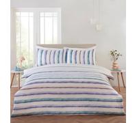Rapport Home Daisy Flower King Floral Blue Reversible Duvet Cover Set