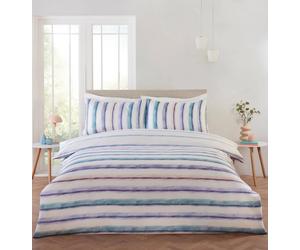 Horizon Stripe Reversible King Duvet Quilt Cover Bedding Set