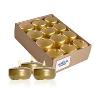 Horizon - Unscented 24 Piece Floating Candles for Parties | 2" Dripless and Smokeless Floating Candles with 5 Hours Burning Time for Centerpieces at Wedding, Pool, Home Decor | Metallic Gold