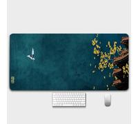 HorizonFlow Carp Gaming Mouse Pad Chinese Style Ancient Buildings Extra Large Keyboard Mouse Mat XXL Non-Slip Rubber Base Personalized Desk Pad for Home Computer Office Laptop (E,700 * 300 * 3mm)