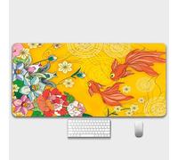 HorizonFlow Carp Gaming Mouse Pad Chinese Style Ancient Buildings Extra Large Keyboard Mouse Mat XXL Non-Slip Rubber Base Personalized Desk Pad for Home Computer Office Laptop (K,800 * 300 * 3mm)