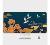 HorizonFlow Carp Gaming Mouse Pad Chinese Style Ancient Buildings Extra Large Keyboard Mouse Mat XXL Non-Slip Rubber Base Personalized Desk Pad for Home Computer Office Laptop (S,900 * 400 * 3mm)