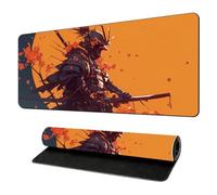 HorizonFlow Japanese Sakura Samurai Gaming Mouse Pad Extra Large Keyboard Mouse Mat XXL Non-Slip Rubber Base Personalized Desk Pad for Home Computer Office Laptop (M,900 * 400 * 3mm)