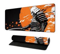 HorizonFlow Japanese Sakura Samurai Gaming Mouse Pad Extra Large Keyboard Mouse Mat XXL Non-Slip Rubber Base Personalized Desk Pad for Home Computer Office Laptop (K,600 * 300 * 3mm)