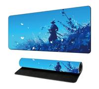 HorizonFlow Japanese Sakura Samurai Gaming Mouse Pad Extra Large Keyboard Mouse Mat XXL Non-Slip Rubber Base Personalized Desk Pad for Home Computer Office Laptop (I,600 * 300 * 3mm)