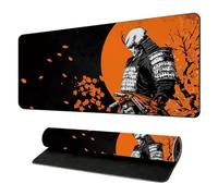 HorizonFlow Japanese Sakura Samurai Gaming Mouse Pad Extra Large Keyboard Mouse Mat XXL Non-Slip Rubber Base Personalized Desk Pad for Home Computer Office Laptop (N,900 * 400 * 3mm)