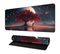 HorizonFlow Japanese Sakura Samurai Gaming Mouse Pad Extra Large Keyboard Mouse Mat XXL Non-Slip Rubber Base Personalized Desk Pad for Home Computer Office Laptop (C,800 * 300 * 3mm)