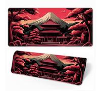 HorizonFlow Riverside Full Moon Gaming Mouse Pad Red Sunset Extra Large Keyboard Mouse Mat XXL Non-Slip Rubber Base Personalized Desk Pad for Home Computer Office Laptop (E,900 * 400 * 3mm)