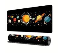 HorizonFlow Space Astronaut Gaming Mouse Pad Universe Planets Extra Large Keyboard Mouse Mat XXL Non-Slip Rubber Base Personalized Desk Pad for Home Computer Office Laptop (R,800 * 400 * 3mm)